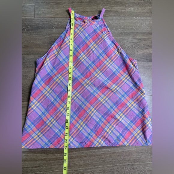J. Crew Amber 100% Linen Tank Top In Sunset Plaid Size Medium - Picture 11 of 11